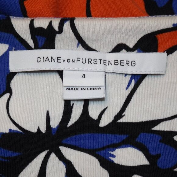 DIANE VON FURSTENBERG Ultra Mini Dress, 4, Reina, Blue/white/Red floral, DVF - Picture 10 of 12